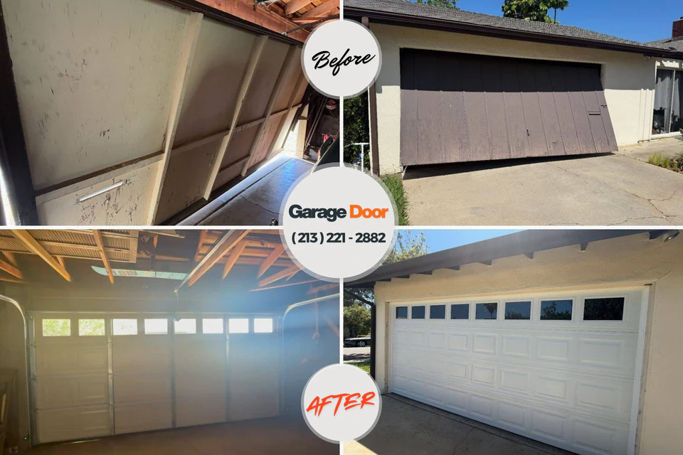 Before and after: garage door repair Broxton, GA